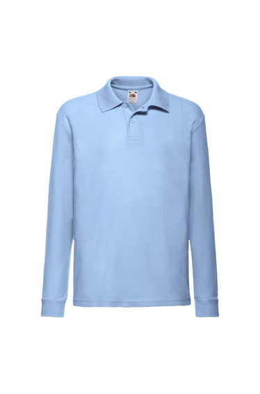 Fruit of the Loom Childrens/Kids Long-Sleeved Polo Shirt - Sky Blue