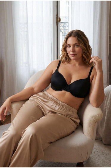 Black Covered Underwire Plus Size Bra