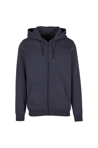 Build Your Brand Mens Heavy Zip Up Hoodie - Navy