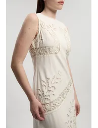 Cutwork And Embroidery Linen Viscose Woven Dress - 2