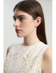 Cutwork And Embroidery Linen Viscose Woven Dress - 1