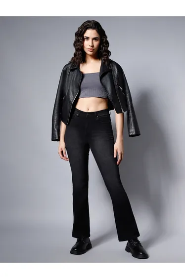 بنطلون أسود بوت كت