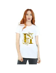Harry Potter Womens/Ladies Hufflepuff Badger Cotton Boyfriend T-Shirt - White