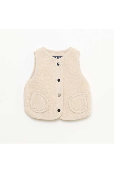 Sleeveless Sherpa Vest BEIGE