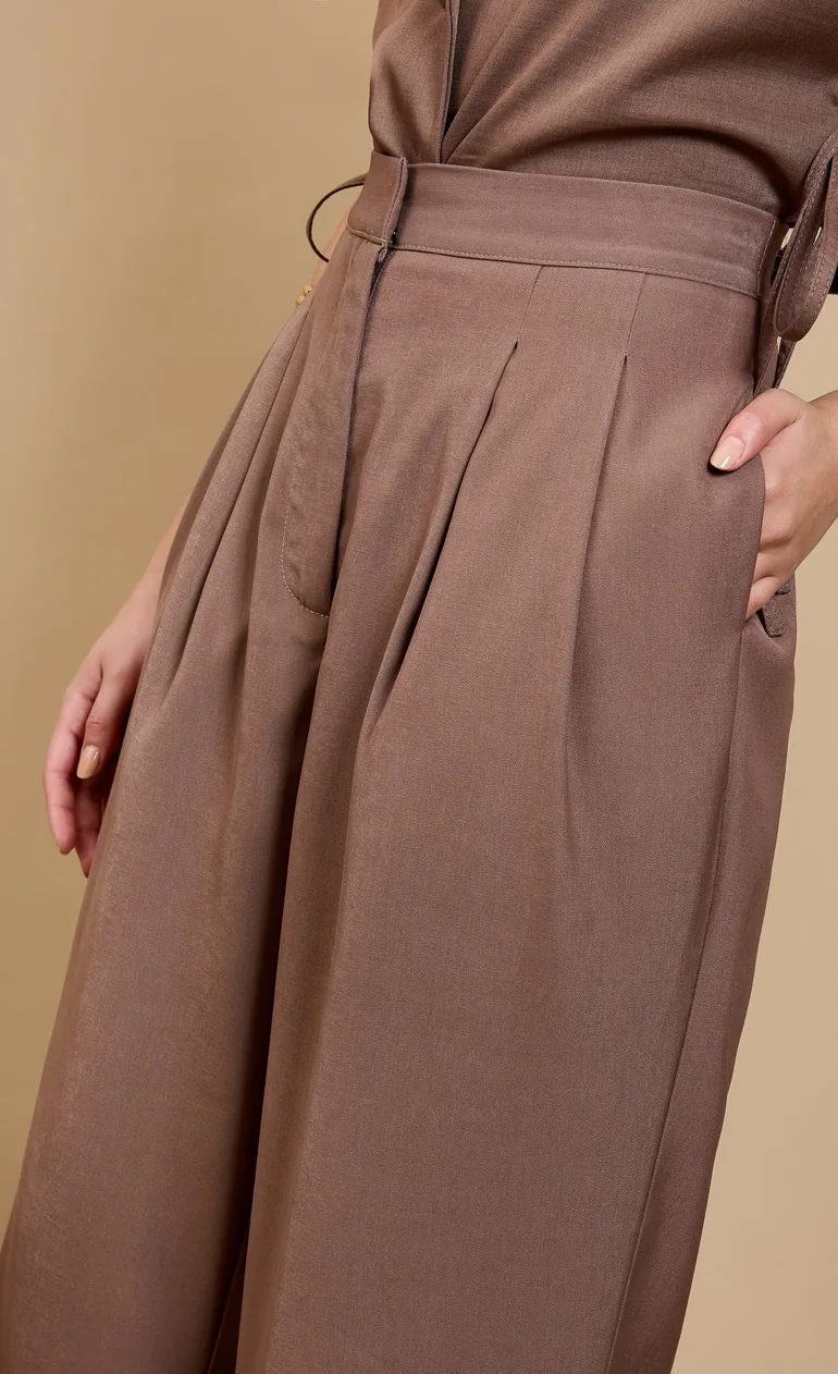 Rosia Mink Wide Leg Trousers - 3
