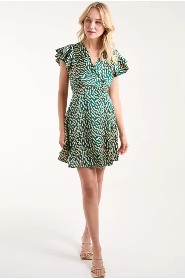 Wrap Ruffle Mini Dress