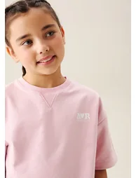 Romy Pink Boxy Short Sleeve Sweat - 2