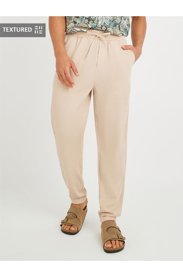 Textured Balloon Fit Trousers with Drawstring
