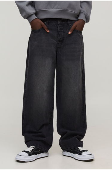 Relaxed Fit Washed Jeans - washed black