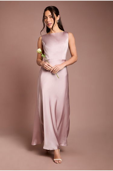 Sleeveless Satin Bridesmaid Dress