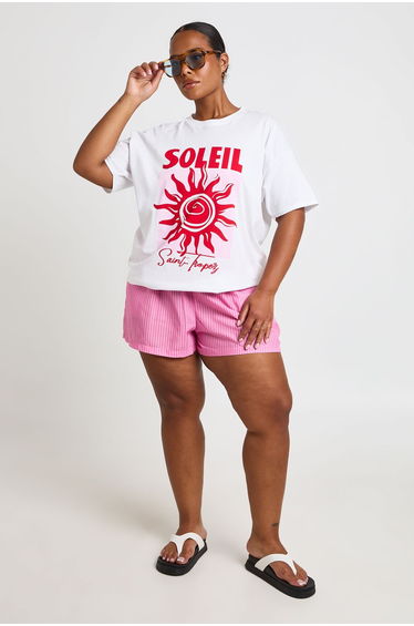 Plus Soleil Printed T Shirt - white