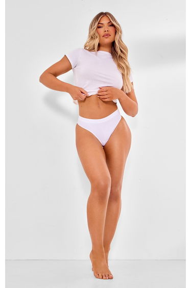 White Seamless Single Thong