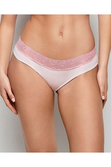 Hipster Panty with Lace Trim in Pink