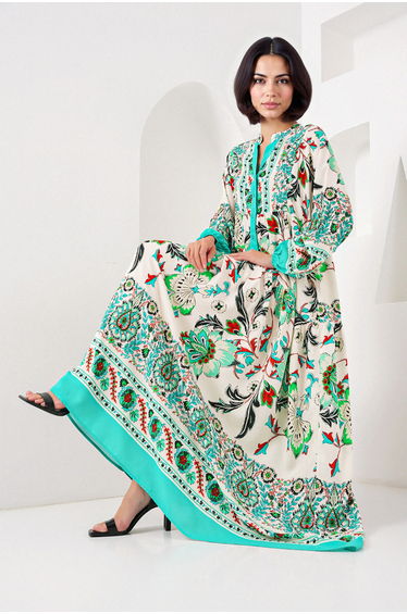BDART Printed V-Neck Maxi Dress with Lining