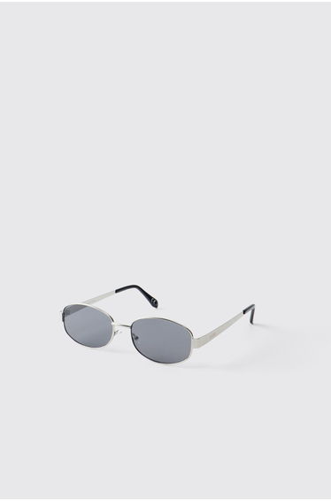 Man Round Metal Sunglasses - grey