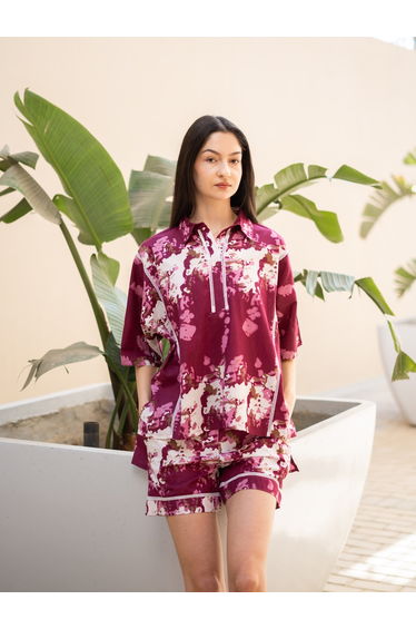 Pure Cotton Printed Top and Shorts Pyjama Set