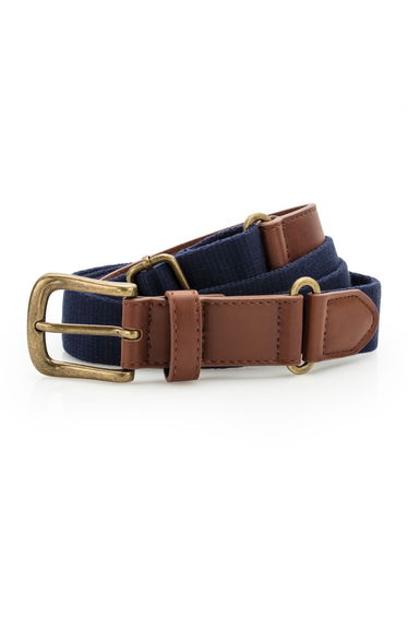 Asquith & Fox Mens Faux Leather And Canvas Belt - Navy