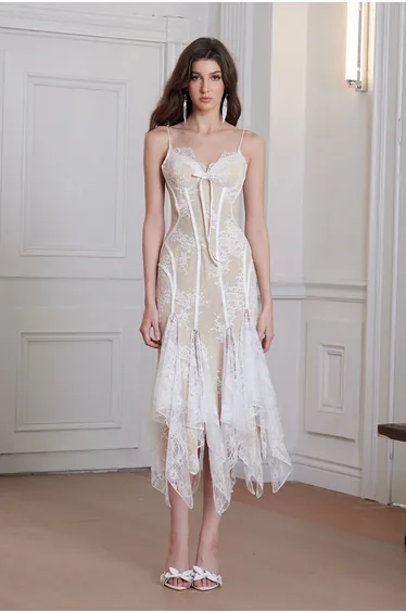 Feodora Flared Lace Midi Dress
