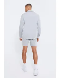 Jersey Shirt & Fixed Waistband Short Set - pewter - 1