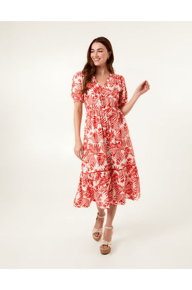 Coconut Button Front Betlted Midi Shirt Dress