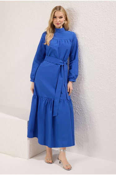 Saxe Belted Cotton Woven Dress