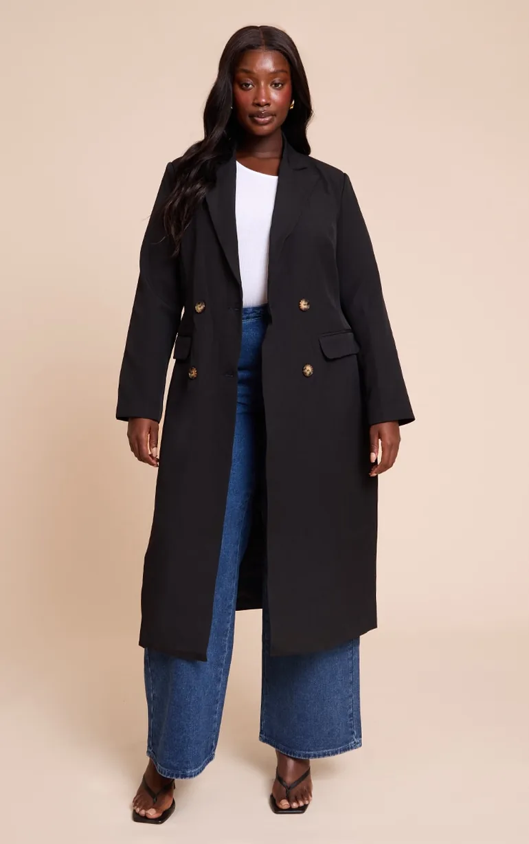 Lightweight Duster Long Womens Duster Coat Plus Black Maxi Length Duster Coat Prettylittlething Outerwear Jackets  VogaCloset Bahrain