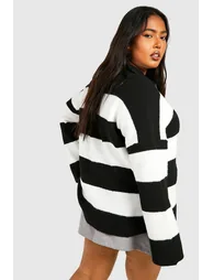 Plus Half Zip Soft Knit Jumper - black - 2