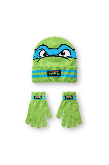 Teenage Mutant Ninja Turtles Boys Face Hat And Gloves Set - Green
