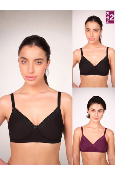 Pack of 2 - Lightly Padded Cotton T-Shirt Bra