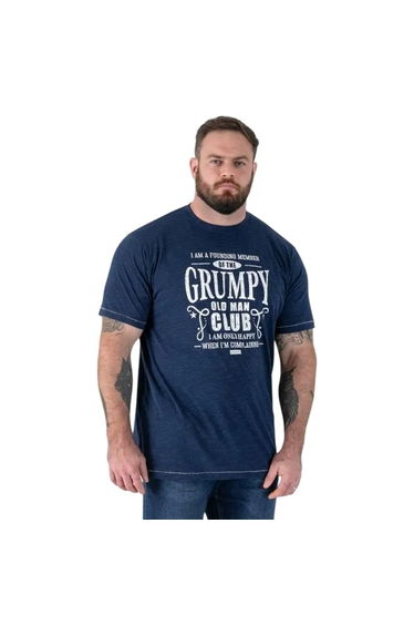 Duke Mens Cooper D555 Grumpy Old Man Kingsize T-Shirt - Navy Reno
