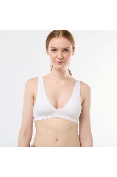 2-Pack Seamless Ribbed Bralettes WHITE