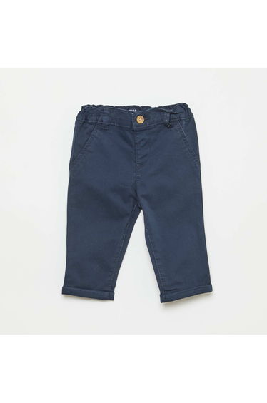 Stretch Cotton Straight Leg Chinos BLUE