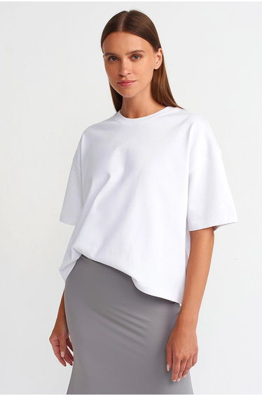 DILVIN Oversized Cotton Crew Neck T-Shirt