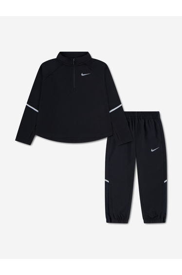 Nike Boys Dri-Fit Half Zip Top and Pants Set in Black