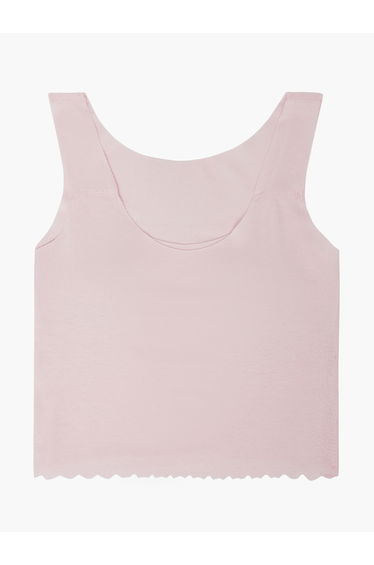 Teen Girls Scalloped Hem Vest with Light Padding