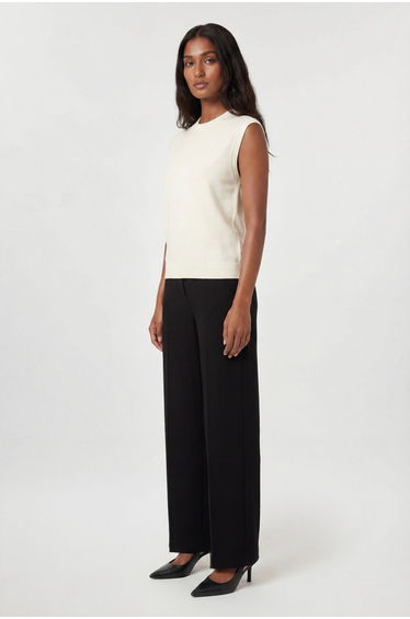 Compact Stretch Tailored Wide Leg Trouser