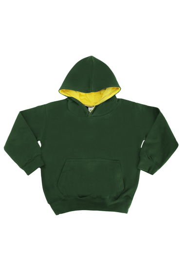 Awdis Kids Varsity Hooded Sweatshirt / Hoodie / Schoolwear - Forest Green/Gold
