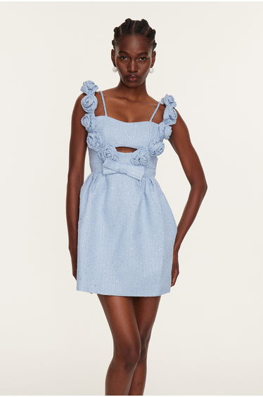 Dumitra Flower Cutout Mini Dress