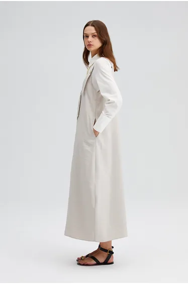 فستان توشيه بريفيه بيج ميداكسي بقصة مستقيمة