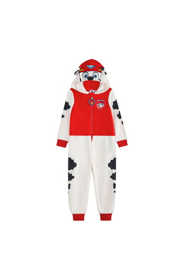 Paw Patrol Childrens/Kids Marshall Applique Face Overalls - White/Red/Black