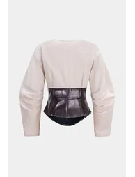 بلوزة ميكاس متعدد الالوان بأكمام طويلة - 1