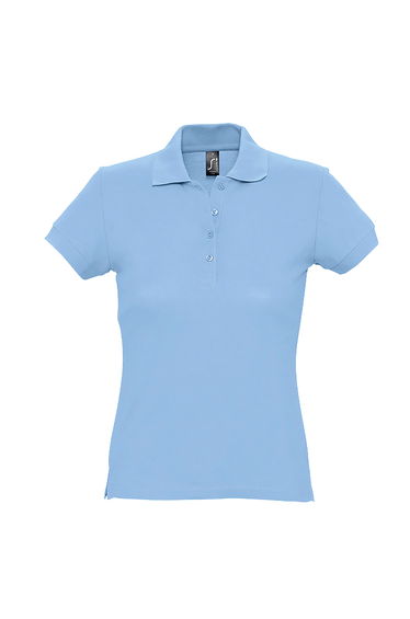 SOLS Womens/Ladies Passion Pique Short Sleeve Polo Shirt - Sky Blue