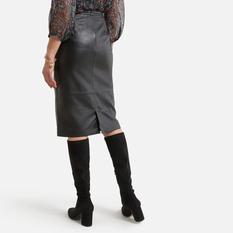 Leather Mid-Length Skirt - 3