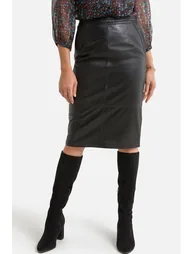 Leather Mid-Length Skirt