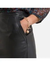 Leather Mid-Length Skirt - 2