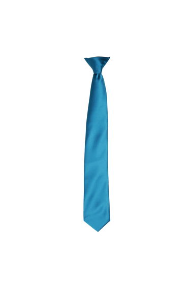 Premier Colours Mens Satin Clip Tie - Teal