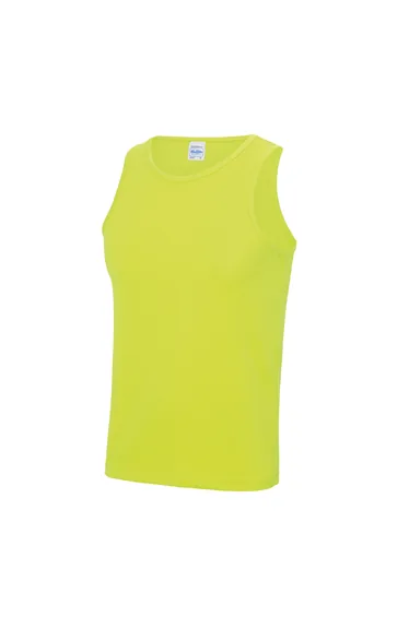 AWDis Just Cool Mens Sports Gym Plain Tank / Vest Top - Electric Yellow