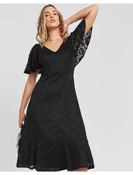 Joanna Hope Angel Sleeve Lace Midi Dress - 1