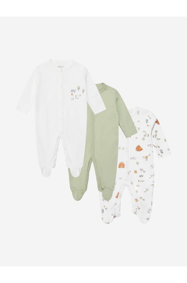 Tiffany Baby Farm Village 3 Piece Babygrow Set in Ivory