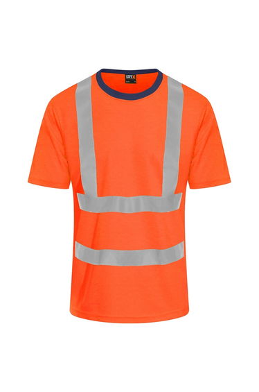 PRO RTX High Visibility Mens T-Shirt - Orange/Navy